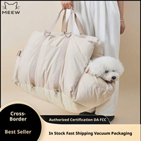 Sac de transport pour chien pliable et extensible, réglable, grande capacité, avec intérieur en peluche, poignées de transport, en tissu Oxford, portable