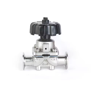 Válvula de diafragma manual de aço inoxidável tri braçadeira SS316 com EPDM PTFE - Product Image 4