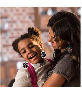 Ukiyo-E ต่างหูไม้ธรรมชาติ,ต่างหูรูปปลาโลมาวาฬคลื่นใหญ่พิมพ์สองด้านทำจากไม้ญี่ปุ่น - Product Image 3