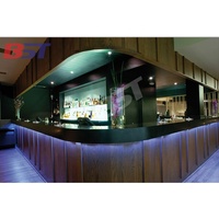 Comptoir de bar commercial en forme de L sur mesure avec éclairage LED, design moderne pour hôtel, centre commercial, salle de sport, garantie de 10 ans