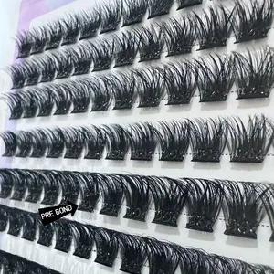 SP EYELASH Pre Glued Lash clusters Customized Packaging Segment Pre-glued Under Lash No Glue Needed Individual Press-on Lashes