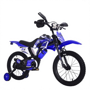 Motorfiets-stijl kinderfiets 12 inch 16 inch kinderfiets 3 jaar oud steunwieltjes stalen frame 7 versnellingen hydraulische schijfrem - Product Image 1