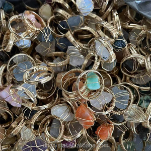 Anello con pietra naturale a forma di pesce, con cristallo curativo, regolabile, placcato <span class=keywords><strong>argento</strong></span>, in ottone alla moda, regalo unisex - Product Image 5