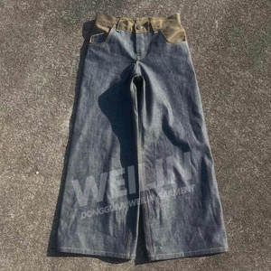 Produttore OEM di <span class=keywords><strong>Jeans</strong></span> Personalizzati a <span class=keywords><strong>Vita</strong></span> Alta in Denim Grezzo Selvedge, Pantaloni Larghi Oversize Super Baggy per <span class=keywords><strong>Uomo</strong></span> - Product Image 3
