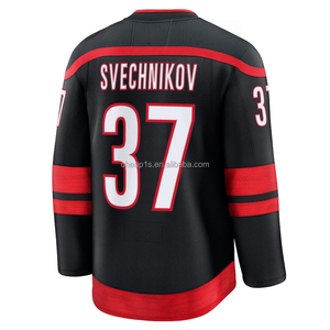 Vente en gros de maillots de hockey sur glace brodés Carolina Hurricane American Canada # 74 Jaccob Slavin # 37 Andrei Svechnikov Uniforme de Hockey - Product Image 2