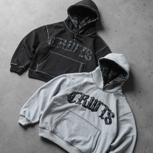 Sudadera con capucha de <span class=keywords><strong>doble</strong></span> capa, gruesa, con cremallera completa, extragrande, cálida para invierno, con cremallera oculta, logotipo personalizado con serigrafía, máscara de esquí - Product Image 4