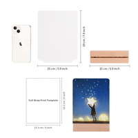 PYD Life - Marcos de Fotos LED de Acrílico Sublimable con Luz Cálida y Base de Madera, en Blanco para Personalizar, Venta al por Mayor