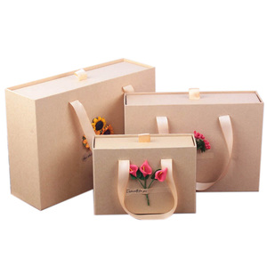<span class=keywords><strong>Caja</strong></span> de cajón con asas de cinta <span class=keywords><strong>Rectangular</strong></span>, bolsa de regalo de papel <span class=keywords><strong>Kraft</strong></span> Vintage, embalaje para pelucas, regalo, ropa - Product Image 2