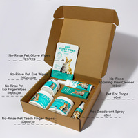 Kits de nettoyage pour animaux de compagnie de haute qualité, formule douce, hypoallergénique, pratique, lingettes pour les yeux, les oreilles et les dents, spray désodorisant pour chiens