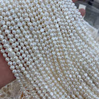 Perles de culture d'eau douce naturelles blanches en gros, haute brillance, bouton 6-7mm, en vrac pour la fabrication de bijoux DIY