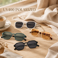 Lunettes de soleil polarisées UV400 pour hommes, légères, en acétate de magnésium et d'aluminium, avec verres gris solides, idéales pour la conduite et les voyages
