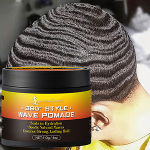 Pommade capillaire à base d'eau pour hommes, contrôle des ondulations <span class=keywords><strong>360</strong></span>, tenue extra forte longue durée, cire coiffante pour ondulations, baume hydratant, pot de 4 oz - Product Image 4