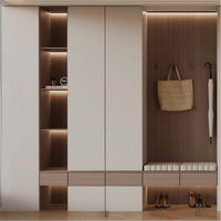 Meuble à chaussures sur mesure optimisant l'espace avec porte-chaussures rétractables, adapté à différentes tailles de chaussures pour entrée de maison jumelée, multi-types