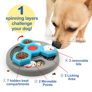 Rounded Plastic Pet Feeding Mat With Slow Eating Design For Dogs And <b>Cats</b> Non Slip Easy Clean Multifunctional Indoor Use - Product Image 2