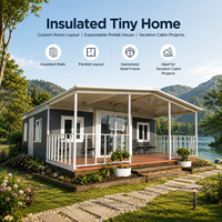 Maisonnette isolée avec aménagement personnalisé, structure en acier galvanisé, maison préfabriquée extensible pour projets de chalet de vacances