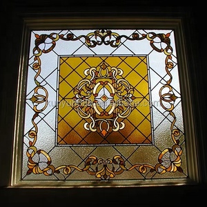 Fenêtre et porte en verre teinté européen faites à la main, design floral panoramique, pour la décoration intérieure – Fournisseur direct usine Chine - Product Image 6