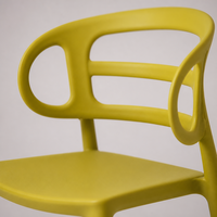Chaise de café ergonomique contemporaine personnalisée en plastique, fauteuil empilable multicolore en PP pour extérieur, maison, bureau, restaurant, bar, projet