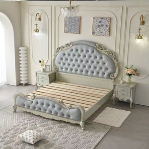เตียงไม้แบบมีโฮลสเตอร์เตียงขนาดคิงไซส์สไตล์ยุโรปเบาหรูหราทันสมัยดีไซน์ใหม่ล่าสุด - Product Image 5