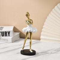 Statue de danseuse de ballet en résine, artisanat peint à la main, sculpture tendance, décoration de table, modèle pour chambre, porche, couleur et logo personnalisables