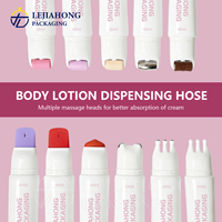 Tube de massage du cuir chevelu en métal à 3 pointes avec logo estampé à chaud pour l'essence de croissance capillaire et l'huile de traitement du cuir chevelu