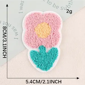 Clothing Sunflower Multi Color Chenille Embroidery Shell Custom Patches Accessories Wholesale Flower Fabric Cotton PVC Handmade