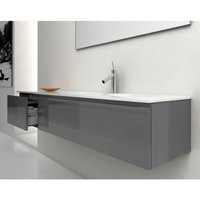 ACE Set kabinet rias kamar mandi, desain untuk apartemen, lemari rias kamar mandi mengapung, wastafel ganda, Modern