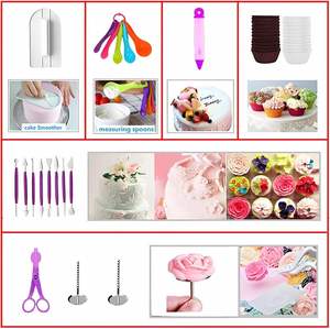 Disposable Silicone 137-Piece Non-Stick Stainless Steel Round <b>Cake</b> <b>Decorating</b> <b>Supplies</b> Kit Baking Moulds Tools Dessert Bag - Product Image 4