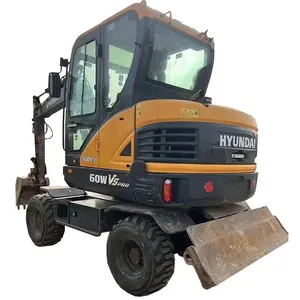 Global limited edition Korea brand hyundai 60 used tyre backhoe excavator with high-performance