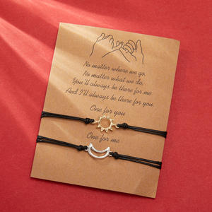 Pulseras RINHOO Sun Moon para parejas, brazalete hecho a mano con cuerda trenzada, pulsera ajustable para mujeres y hombres, regalo de joyería para el Día de San Valentín - Product Image 6