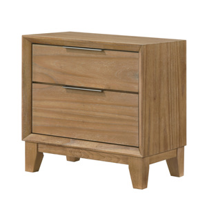 Comodino Contemporaneo a 2 Cassetti con Finitura in Legno Naturale - Product Image 1