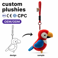 Jouets en peluche perroquet mignons personnalisés, pendentif de sac à dos, breloque décorative, ornement de bureau