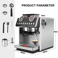 Meilleure machine à expresso à double chaudière personnalisée, capacité du réservoir d'eau de 2,7 L, cafetière multifonctionnelle, moulin à café en acier inoxydable, hôtels