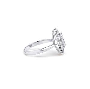 Bague de fiançailles en diamant de laboratoire ovale 2 CT, certifiée IGI, E F VS1 VS2, avec diamants latéraux de 0,9 CT, or 9K 14K 18K, bijoux - Product Image 3