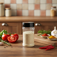 Pot à épices rond en plastique écologique de qualité alimentaire et flacon à assaisonnement avec couvercle anti-fuite pour épices et poivrière