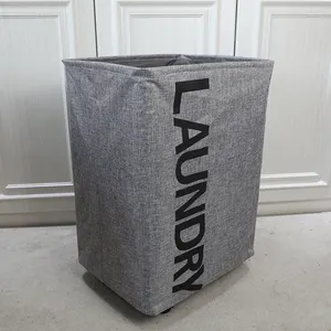 Collapsible Canvas Linen Bathroom Cloth Storage Washing Bin Laundry Hamper