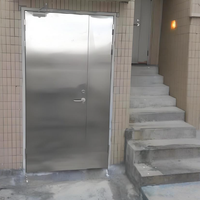 Porte de sortie en acier inoxydable avec barre anti-panique et garantie de 3 ans, porte de sécurité en acier contre les cambrioleurs