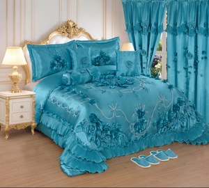 Juego de artículos para el hogar de alta calidad, nuevo y popular, para bodas, que incluye cortinas, pantuflas y ropa de cama. - Product Image 5