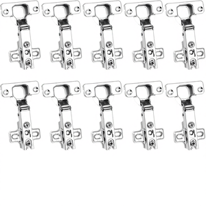 Charnières de <span class=keywords><strong>placard</strong></span> de <span class=keywords><strong>cuisine</strong></span> à 10 portes, 110 mm, <span class=keywords><strong>amortisseur</strong></span>, recouvrement total, finition en acier laminé à froid, utilisation en extérieur, 40 vis, Chine - Product Image 1