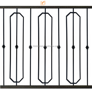 Balustre en <span class=keywords><strong>fer</strong></span> <span class=keywords><strong>forgé</strong></span> noir massif carré pour <span class=keywords><strong>escalier</strong></span>, panneau à jointures, pour garde-corps de balcon intérieur, directement de l'usine - Product Image 2