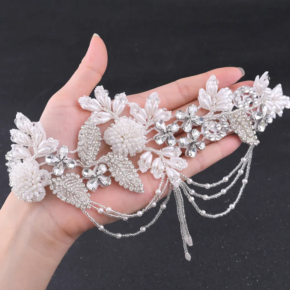 YouLaPan S482 Women Dress Decoration Rhinestone Applique Wedding Belt Bridal Belt For Bride Beaded Bridal Belt