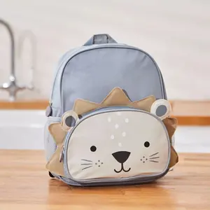 Personalised Lion Medium Kids Teenagers Backpacks Primary School Bags For Kis Baby Blue Polyester Back To School Backpack