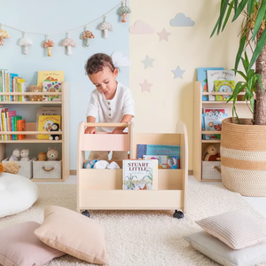 Étagère à livres pour enfants en bois, support de rangement durable et écologique de petite taille à forte capacité de charge pour les livres illustrés et le tri des jouets - Product Image 6