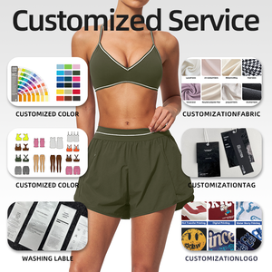 Shorts de course décontractés pour femmes, tissu écologique non toxique, taille élastique avec poches, shorts de sport légers pour la salle de sport - Product Image 2
