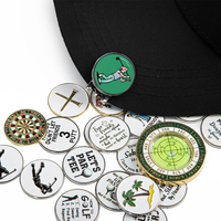 Accessoires de golf en métal émaillé souple personnalisés en usine pince à chapeau magnétique et marqueur de balle de pièce de monnaie