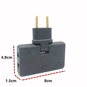 Adaptateur de prise UE 3-en-1 pliable et portable, convertisseur de prise de voyage CN US vers KR FR, 2 broches 4,8 mm, pour vente en gros - Product Image 6