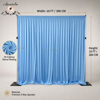 ANNIELU Rideau de fond plissé en spandex ultra-dense 2X 10x10ft, système de tringle et rideau haut de gamme pour mariage, photomaton et décoration d'événements