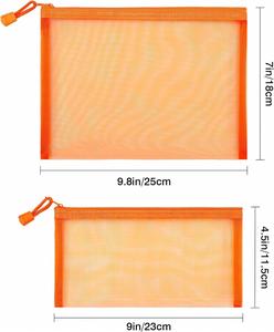 Reusable Nylon Mesh Zipper Pouch Visible Design for Easy Access Plastic Zip <b>File</b> <b>Folders</b> Travel Storage Makeup Storage Bag - Product Image 3