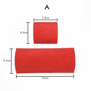 2Pcs/set Rubber Roller Brush Wood Graining Wall Painting Home Decoration Art Embossing DIY Brushing Painting Tools