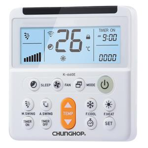 <span class=keywords><strong>Télécommande</strong></span> <span class=keywords><strong>universelle</strong></span> pour climatiseur <span class=keywords><strong>Chunghop</strong></span> K-660E avec écran LCD rétroéclairé et support mural - Product Image 2
