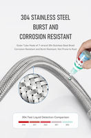 Raccord flexible moderne en acier inoxydable FANSKI pour robinet de salle de bain et de cuisine, 10 mm 1/2 femelle x M8x1 mâle, pour tuyau d'alimentation en eau